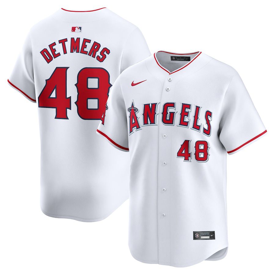 Men Los Angeles Angels #48 Reid Detmers Nike White Home Limited Player MLB Jersey-0
